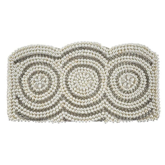Vintage Emson Beaded Coin Purse Mini Clutch Wedding Evening Party Zipper Pearl - Picture 1 of 13